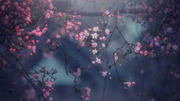 Pink Blossom Branches Soft Focus Dreamy Background photo