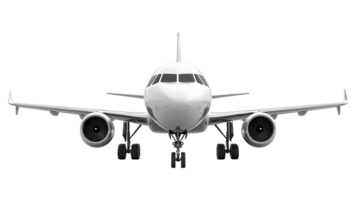 Front view of a modern passenger airplane. png