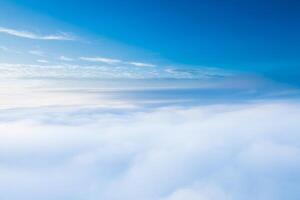 Aerial View of Soft White Clouds and Blue Sky photo