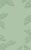 Green background with monstera leaves at Spring season Copy space text vector