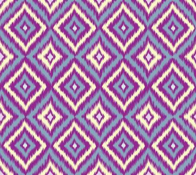 Seamless pattern with diagonal geometric line ornament in artistic boho style. Traditional ikat fabric Rough Chevron Background vector