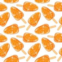 Colorful orange popsicles on a white background vector
