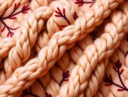 Peachy Keen Luxurious Chunky Knit Texture with Subtle Floral Design photo