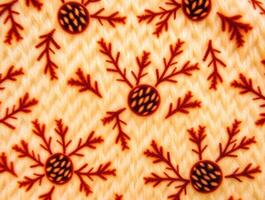 Cream Rust Pinecone Winter Pattern Cozy Knit Texture Background photo