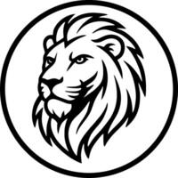 Lion head in a circle logo vector