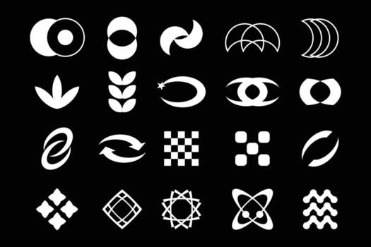 Sci-Fi HUD Interface Icons Set. Futuristic Tech Symbols Element vector