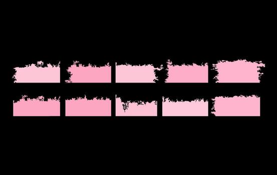 Grunge Torn Edge Rectangular Mask Set vector