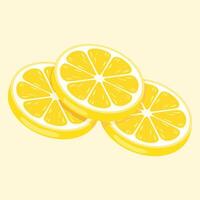 Three slices of fresh lemon vector