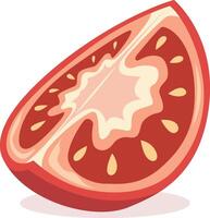 Slice of a juicy tomato vector