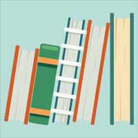 Illustration of colorful stacked books vector
