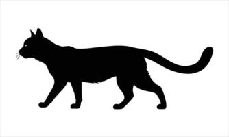 Silhouette of a Walking Cat for Creative Animal-Themed Designs vector