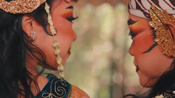 Serene Close-Up of Traditional Javanese Couple Face to Face video