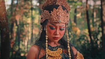 Emotional Portrait of a Traditional Javanese Female Dancer video