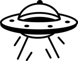 A sketchy style icon depicting a flying saucer vector