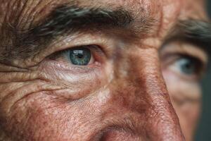 Close up of an older man's eyes photo