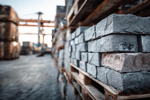 A stack of bricks in a warehouse photo