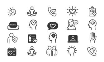 Mental Health and Wellbeing Icons vector