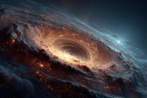 A black hole in space with a bright light photo