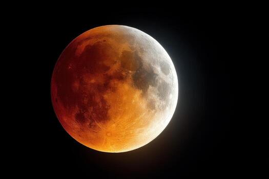 el Luna es visto durante un total lunar eclipse foto