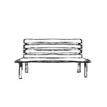 A Simple and Elegant Wooden Bench Drawing Ideal for Creative and Artistic Use and Projects vector