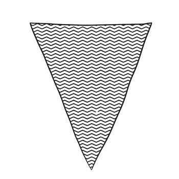 An Artistic Black Wavy Patterned Triangular Banner Graphic for Various Creative Uses vector
