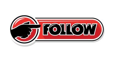 follow us link button vector