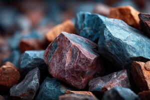 A pile of rocks with different colors photo