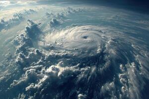 A hurricane is seen from space photo