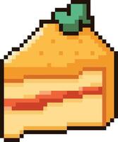 pixel cheesecake dessert sweet cake icon bakery illustration vector