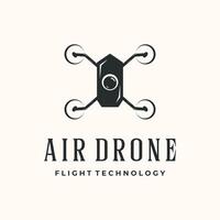 air drone vintage logo minimalist illustration design, fly drone logo design vector