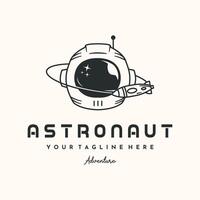 Astronaut helmet logo design illustration minimalist vector