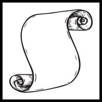 scroll doodle vintage style vector