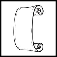 line drawing scroll doodle vector