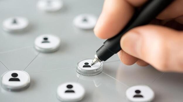 Connecting individuals through social networking strategy in a modern workspace setting photo