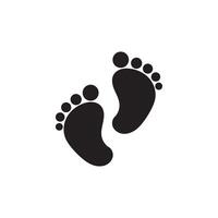 Baby footprints icon. baby feet icon on white background. vector