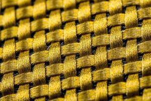 Close up view of woven Kevlar fabric showcasing intricate patterns and texture under natural light conditions photo