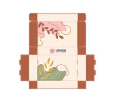 Decorative floral and leaf design set for gift box packaging and product label templates vector