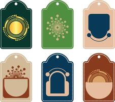 Doodle Product packaging and label card design floral and shape plant set vector