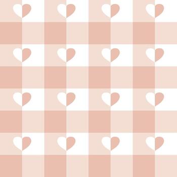 sin costura modelo con corazones y cuadrícula geométrico repitiendo guingán modelo pastel a rayas textura vector