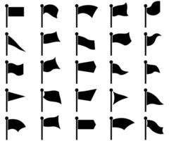 Set of Flags icon set collection waving flag glyph various shapes abstract illustration vector