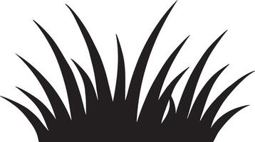 Lush Black Silhouette of Grass Blades, Vibrant Nature Scene, Simple Graphic Design Element for Peaceful Background vector