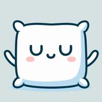 Cute Smiling White Pillow Plush Toy Character vector