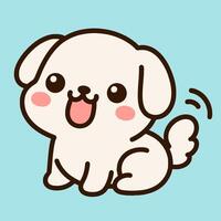 A cute white dog with a big smile vector