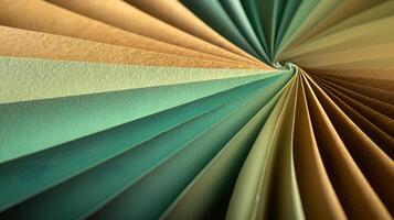 Colorful paper stripes creating a spiral pattern background photo