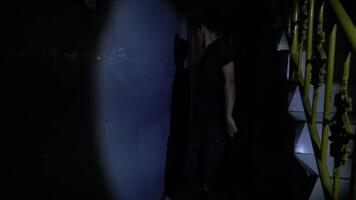 Defensive Stance in a Dark Hallway video