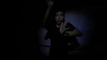 Distressed Boy in Dark Setting video