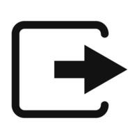 Simple black outline external link icon with arrow pointing to the right signifying exit vector