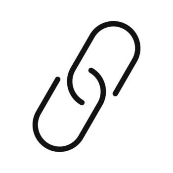 Simple Chain Link Icon for Connection and Security. Linked Element, Style Graphic vector