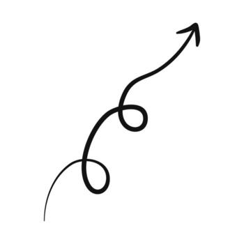 Stylized upward flowing arrow design, symbol of progress and growth, origin vector