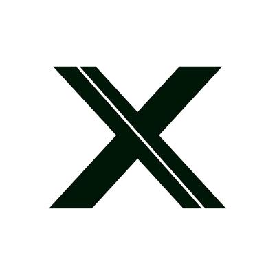 Stylized letter X with a distinctive line accent, suitable for logo or graphic design use